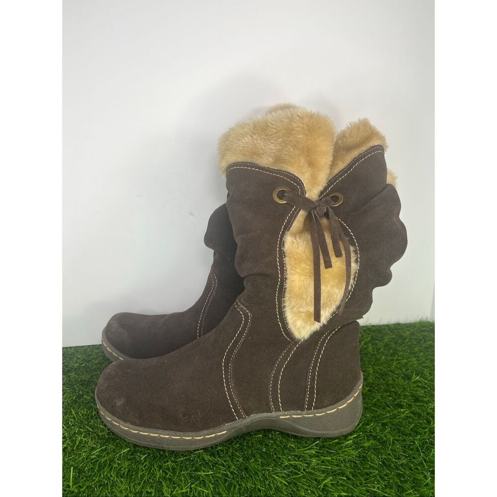 G.H. Bass Oslo Women’s 8.5 Brown Suede Faux Fur Winter Boots 4988-200
